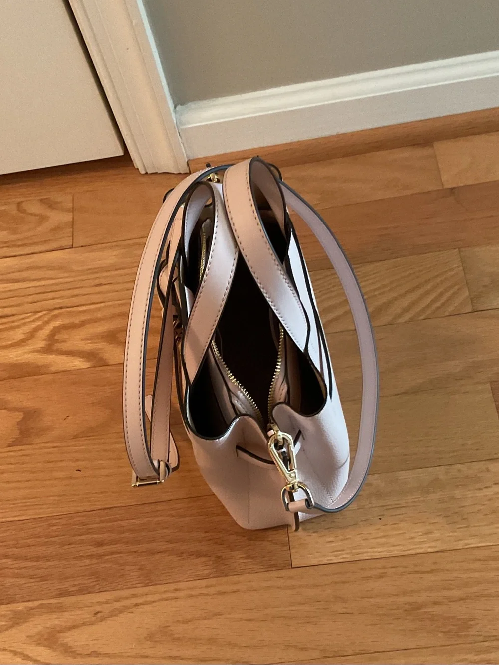 Michael Kors Blush Pink Leather Crossbody Satchel